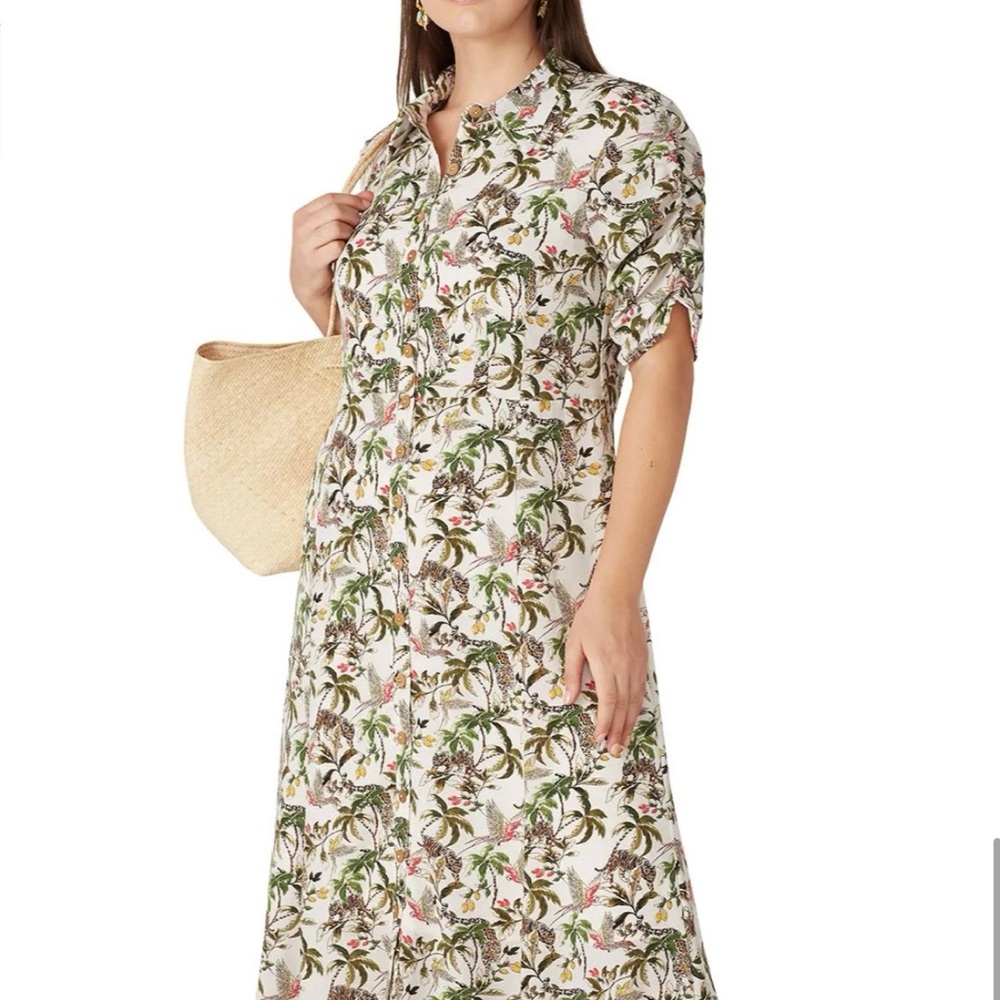 Ninette Lepore Retro Hawaiian Leopard and Lemon Print Dress